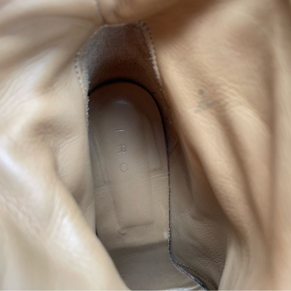 IRO Textured Leather Metallic Point Toe Slouchy Heeled Booties size 39/US 8 - Picture 9 of 11